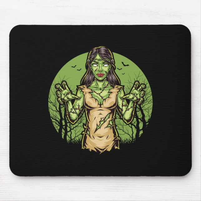 Spooky Zombie Funny Halloween Beängstigend Zombie  Mousepad (Vorne)