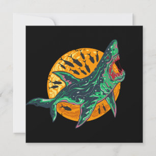Spooky Zombie Hai Halloween Sea Creature Einladung