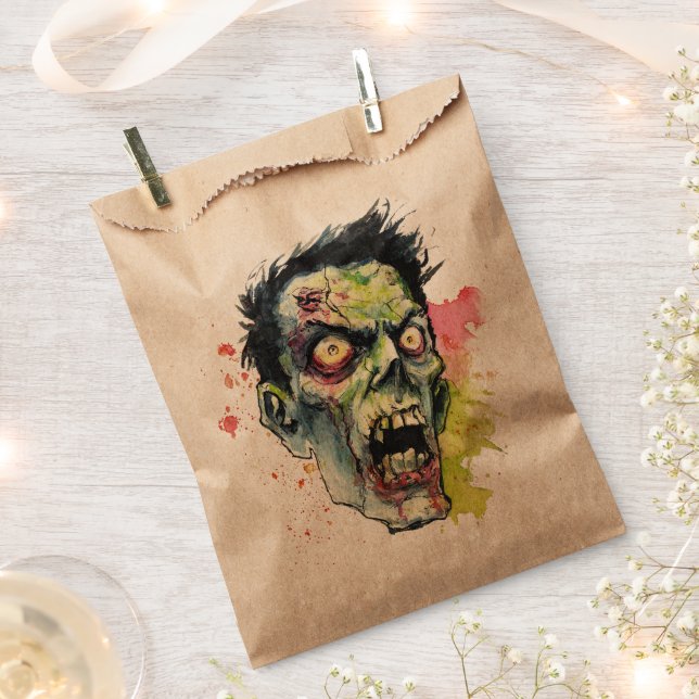 Spooky Zombie Halloween Favor Bags Geschenktütchen (Ausgeschnitten)
