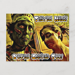Spooky Zombie Halloween-Party Einladung Postkarte