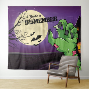 Spooky Zombie Halloween-Party Foto Hintergrund Wandteppich
