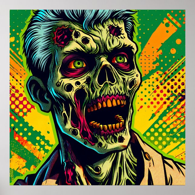 Spooky Zombie Halloween-Party Poster (Vorne)