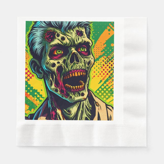 Spooky Zombie Halloween-Party Serviette (Vorderseite)