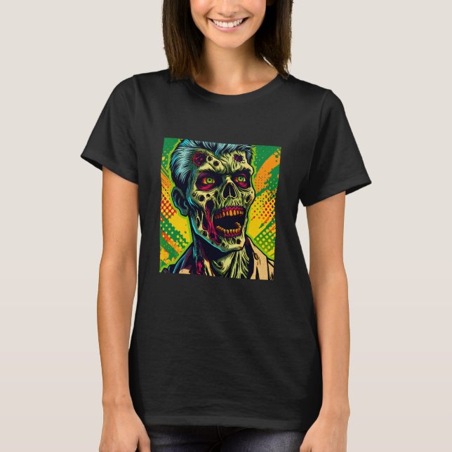 Spooky Zombie Halloween-Party T-Shirt (Vorderseite)