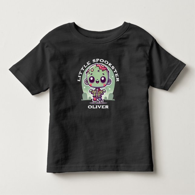 Spooky Zombie, Individuelle Name, Halloween Kleinkind T-shirt (Vorderseite)