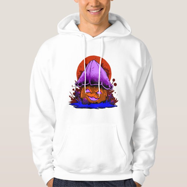 spooky zombie mushroom retro Halloween party Hoodie (Vorderseite)