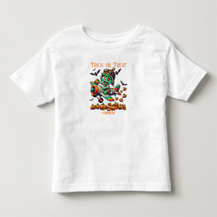 Spooky Zombie Pilot Flugzeug, Pumpkins, Halloween Kleinkind T-shirt