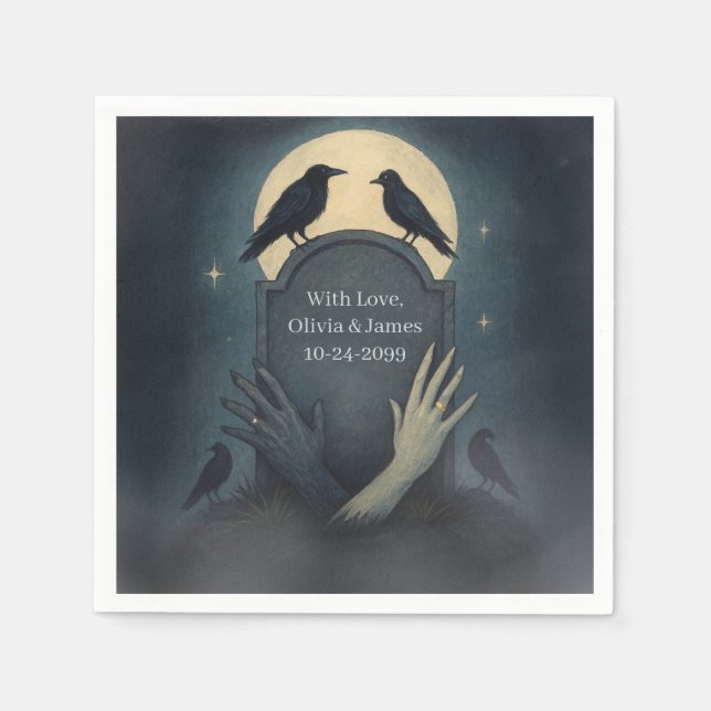 Spooky Zombie Romance Wedding Napkins Serviette (Vorderseite)