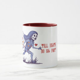 Spooky Zombie umgeben von Herzen Tasse
