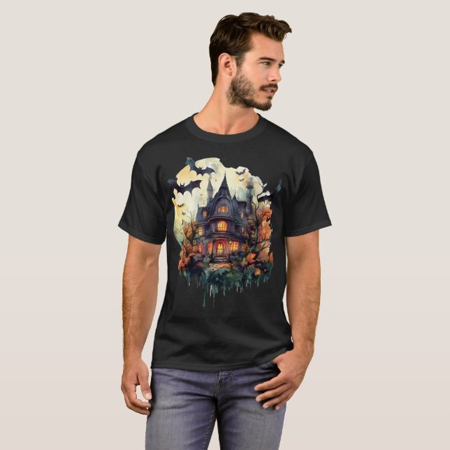 Spooky Zuhause Design T-Shirt (Vorne ganz)