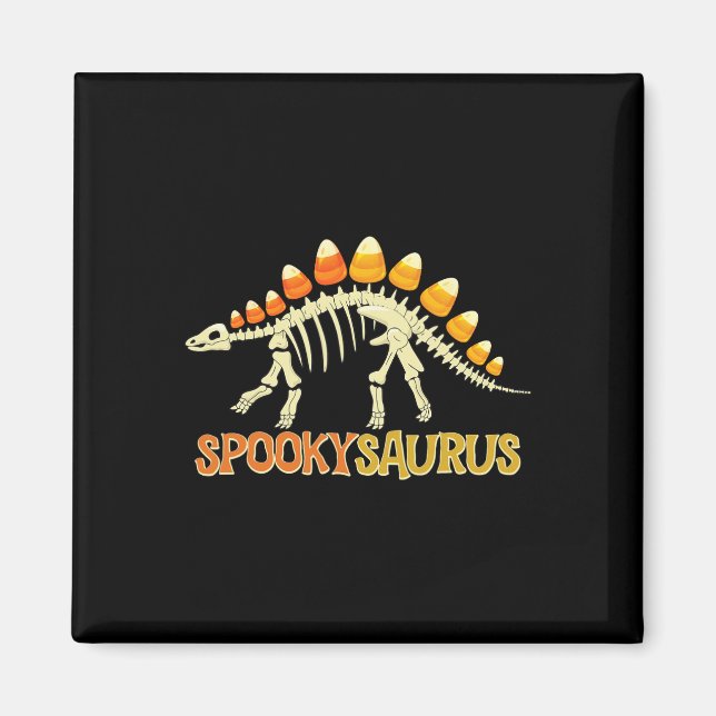 Spookysaurus Candy Corn Dinosaur Skelett Frohes Ha Magnet (Vorne)