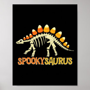 Spookysaurus Candy Corn Dinosaur Skelett Happy Ha Poster