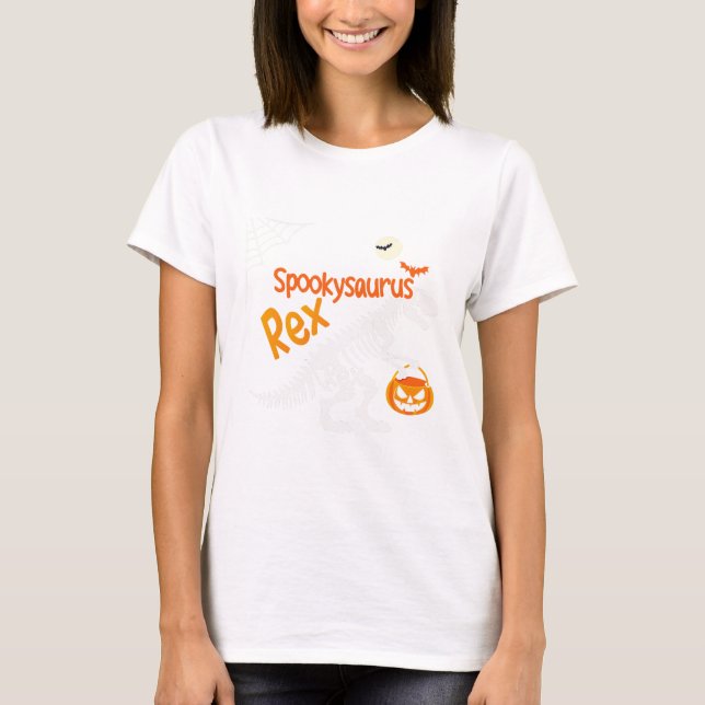 Spookysaurus Rex Halloween T-Rex Skeleton | Damen T-Shirt (Vorderseite)