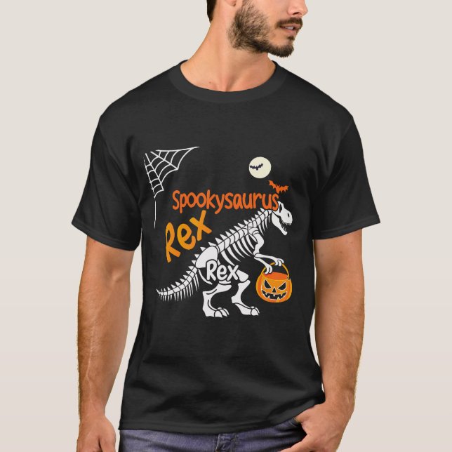 Spookysaurus Rex Halloween T-Rex Skeleton T-Shirt (Vorderseite)