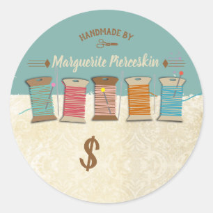 Spools von Threadnähkonzepten - nahtlos Runder Aufkleber