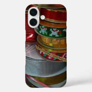 Spools von Weihnachten Weihnachtsfeiertag Rot und  iPhone 16 Hülle