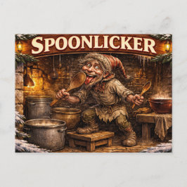 Spoon Licker Icelandic Yule Lad postcard  Postkarte