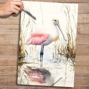 Spoonbill 1 Dekoupage Seidenpapier