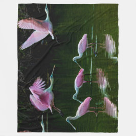 SPOONBILL CRANE FLEECEDECKE