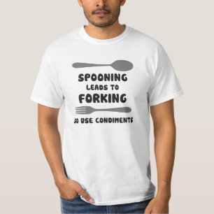 Spooning führt zu gabelnde Gebrauchs-Würzen T-Shirt