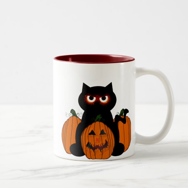 Spoooky Miezekatze Zweifarbige Tasse (Rechts)