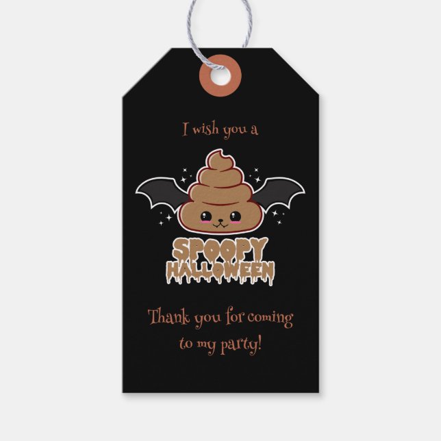 Spoopy Halloween Kawaii Geschenkanhänger (Vorderseite)