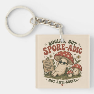 Spore-Adic Stimmung – Süßes Chill-Pilz-Retro-Desig Schlüsselanhänger