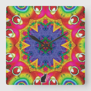 Sporen Kaleidoskop Quadratische Wanduhr