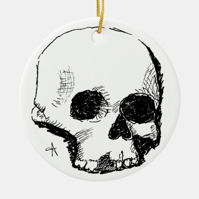 Sporenschädel Keramik Ornament (Vorne)