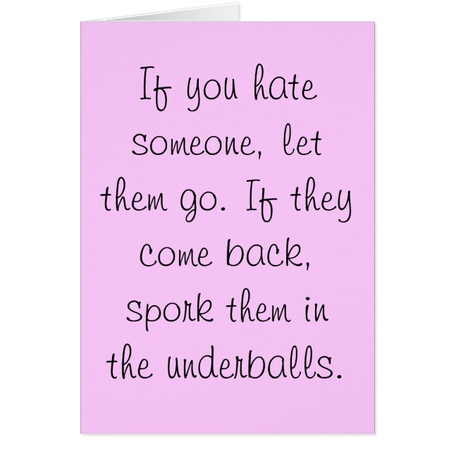 Spork sie in der underballs Karte (Vorne)