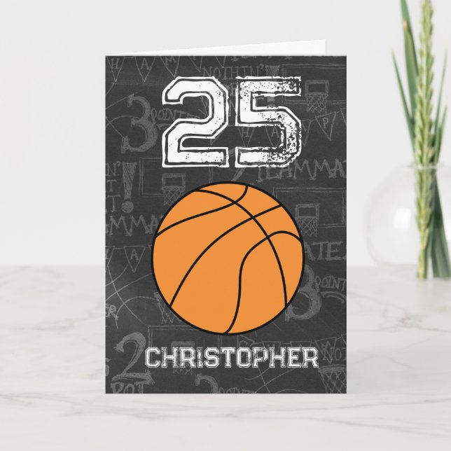 Sport 25. Geburtstag Basketball Karte (Vorderseite)