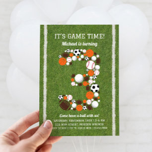 Sport 3. Geburtstagsfeier Party Einladung