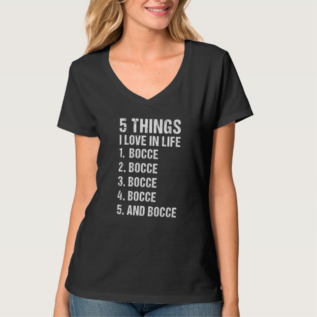 Sport 5 Things I Love In Life Bocce Premium T-Shirt (Vorderseite)