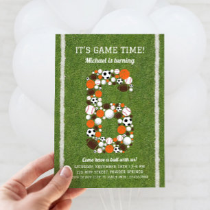 Sport 6. Geburtstagsparty Einladung