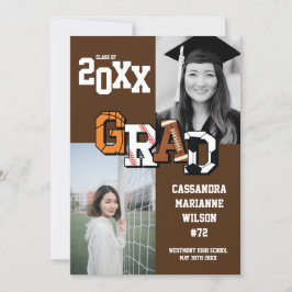 Sport Abschluss Fußball Basketball Basketball Brow Einladung