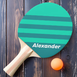 Sport Aquamarin Beach Breeze Streifen mit Namen Tischtennis Schläger
