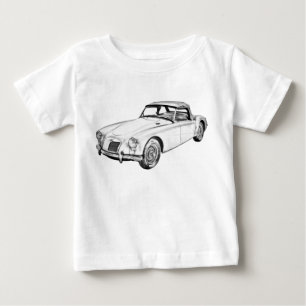Sport-Auto-Illustration MGs konvertierbare Baby T-shirt