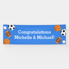 Sport Baby Dusche Co-ed Thema Boy Blue Banner