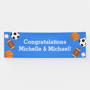 Sport Baby Dusche Co-ed Thema Boy Blue Banner