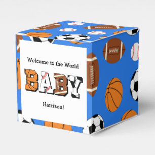 Sport Baby Dusche Co-ed Thema Boy Blue Geschenkschachtel