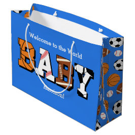 Sport Baby Dusche Co-ed Thema Boy Blue Große Geschenktüte