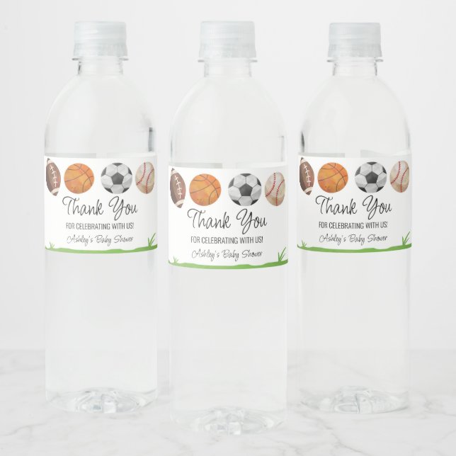 Sport Baby Dusche Gefallen Wasserflaschenetikett (Flaschen)