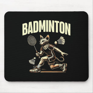 Sport Badminton Cat Enthusiasten Feline Kitten Lov Mousepad