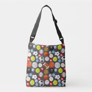 Sport Balls Pattern DGrey BG Tragetaschen Mit Langen Trägern