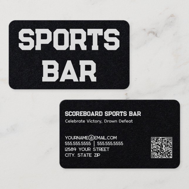 Sport Bar Custom QR Visitenkarte (Vorne/Hinten)