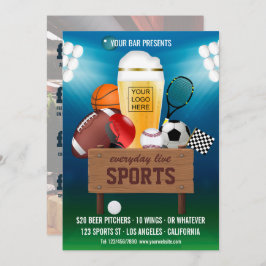Sport Bar Event Promo Menü Hinzufügen Foto und Log Einladung