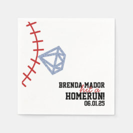 Sport Baseball Homerun Glitter Brautparty Serviette
