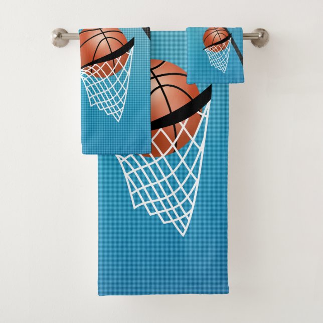 Sport 🏀 Basketball - Blau / Anpassen Badhandtuch Set (Insitu)