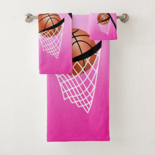 Sport 🏀 Basketball - Rosa / Anpassen Badhandtuch Set
