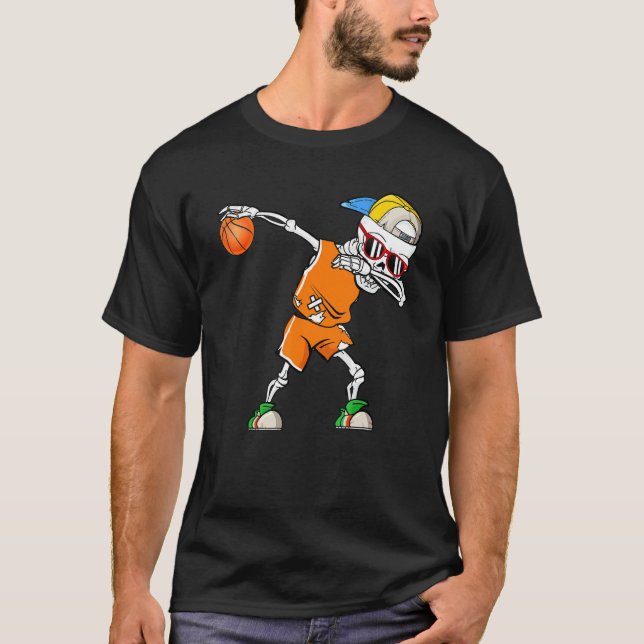 Sport Basketball Skelett Männer Jungen Kinder Hall T-Shirt (Vorderseite)
